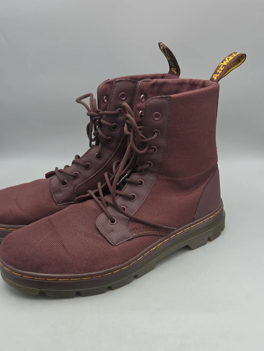 Dr. Martens Men's Combs Casual Combat Boots Lace Up Durable Sole 13 Brown Red